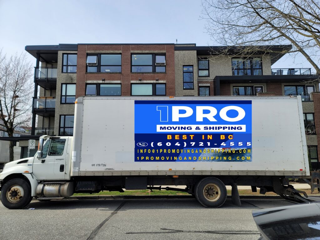 1PRO Moving Truck in front of Burnaby location